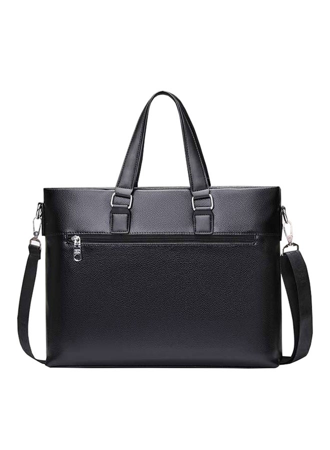 Casual Leather Business Briefcase With Small Key Bag Black