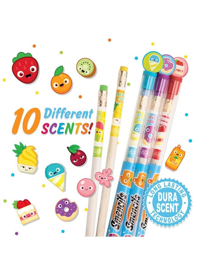 Smencils Scented Graphite Hb 2 Pencils Made From Recycled Newspapers 10 Count Gifts For Kids School Supplies