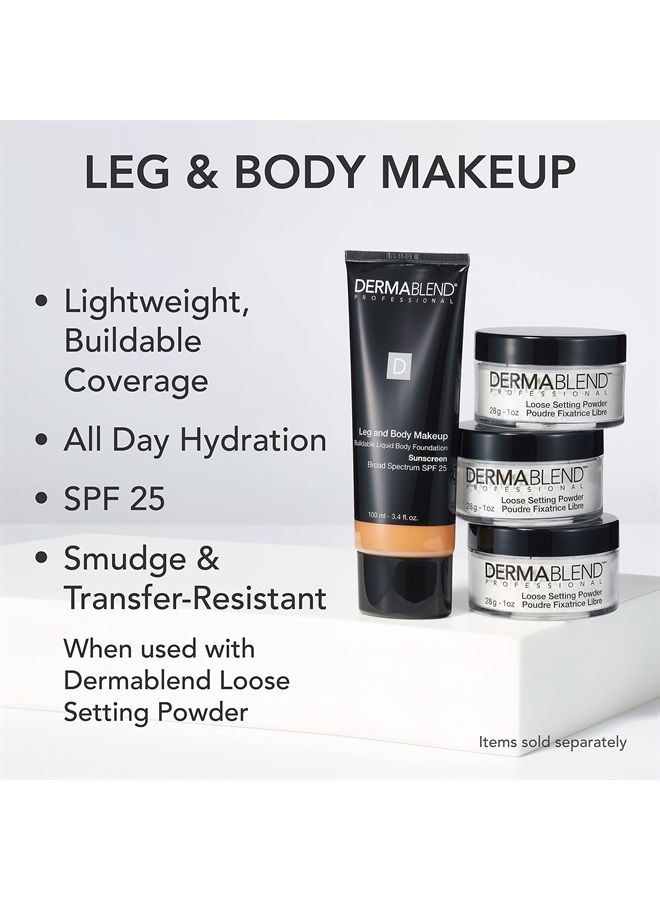 Leg and Body Makeup Foundation with SPF 25, 45N Medium Bronze, 3.4 Fl. Oz.