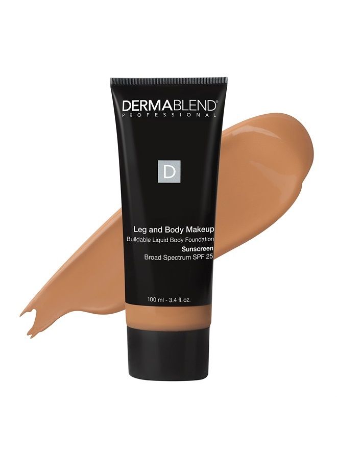 Leg and Body Makeup Foundation with SPF 25, 45N Medium Bronze, 3.4 Fl. Oz.
