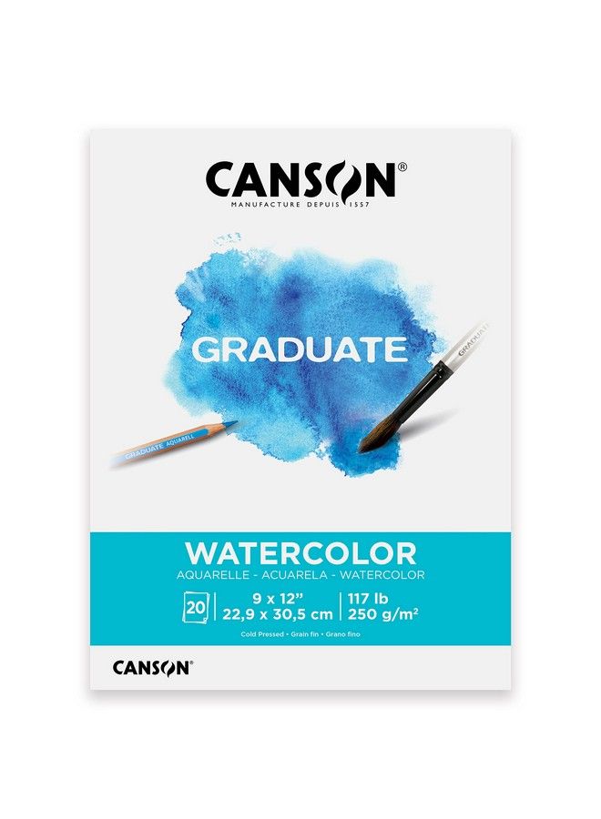 Graduate Watercolor Pad Foldover 9X12 Inch 20 Sheets ; Artist Paper For Adults And Students Painting Gouache Mixed Media And Ink