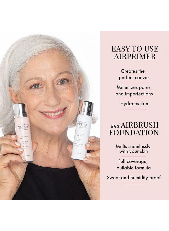 Magicminerals Airbrush Foundation By Jerome Alexander 3Pc Spray Makeup Set With Anti Aging Ingredients For Smooth Radiant Skin (3 Piece Set Light)