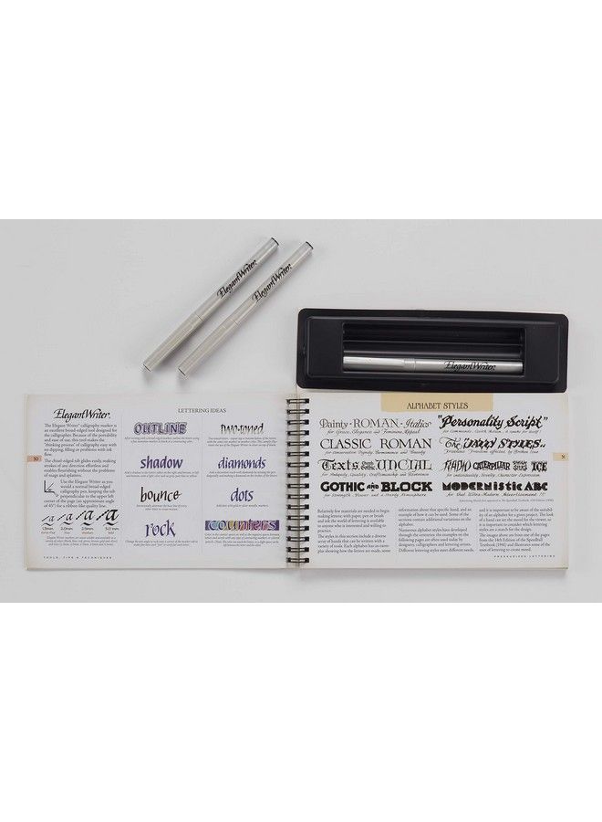 Textbook Project Kit Includes 1.3 Mm 2.0 Mm And 3.0 Mm Elegant Writer Calligraphy Markers Chisel Nib Tip Pens For Drawing Journaling And Scrapbooking
