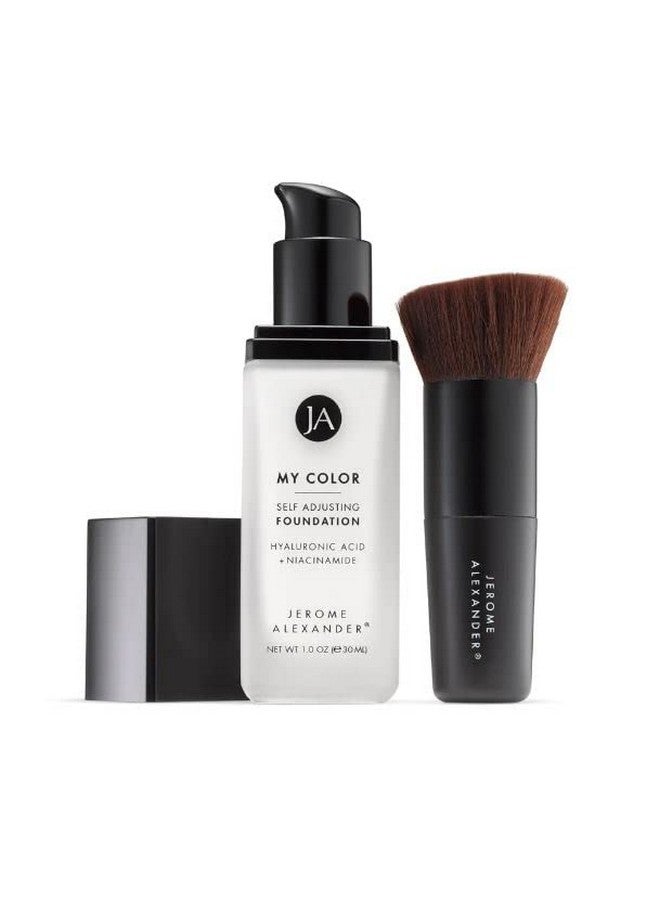 My Color Self Adjusting Full Coverage Foundation Makeup With Kabuki Brush (Medium)