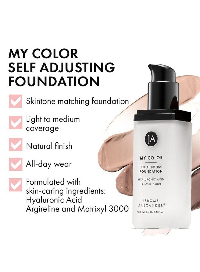 My Color Self Adjusting Full Coverage Foundation Makeup With Kabuki Brush (Medium)