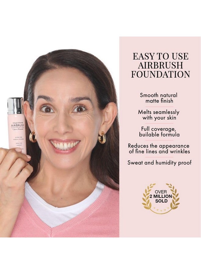 Magicminerals Airbrush Foundation Spray Makeup With Skincare Active Ingredients Ultra Light Buildable Full Coverage Formula (Light Medium)