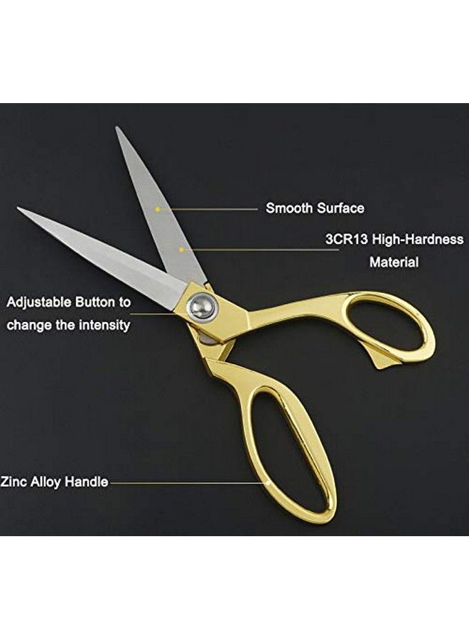 Stainless Steel Sharp Tailor Scissors For Clothing Dressmaking Shears Fabric Craft Cutting Adjustable Kitchen Scissors Gold (8'')