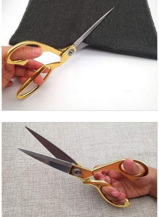 Stainless Steel Sharp Tailor Scissors For Clothing Dressmaking Shears Fabric Craft Cutting Adjustable Kitchen Scissors Gold (8'')