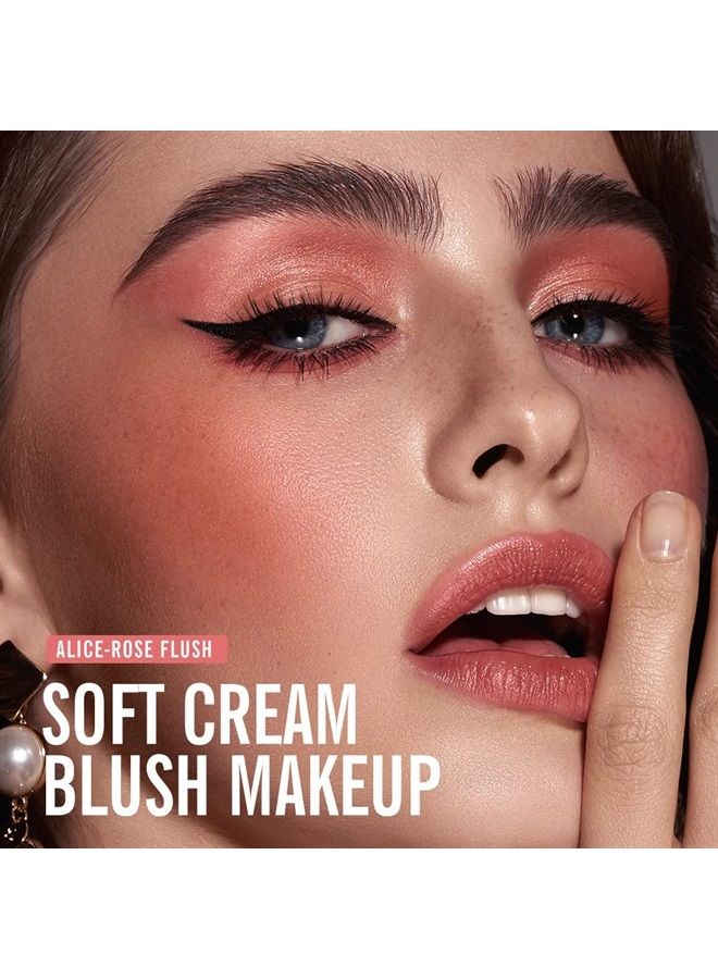 Soft Cream Blush Makeup, Liquid Blush for Cheeks, Weightless, Long-Wearing, Smudge Proof, Natural-Looking, Dewy Finish