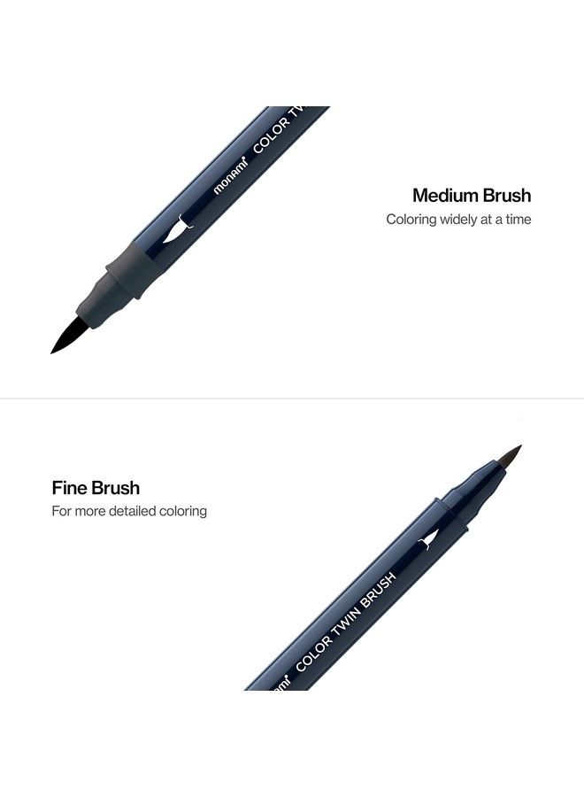 Color Twin Brush Dual Brush Pen Double Tipped Fine & Medium Marker For Coloring Calligraphy Lettering Grey Mood 6Pack (N.Grey 1N. Grey 6N.Grey 10Warm Grey 3Warm Grey 6Pigeon Grey)