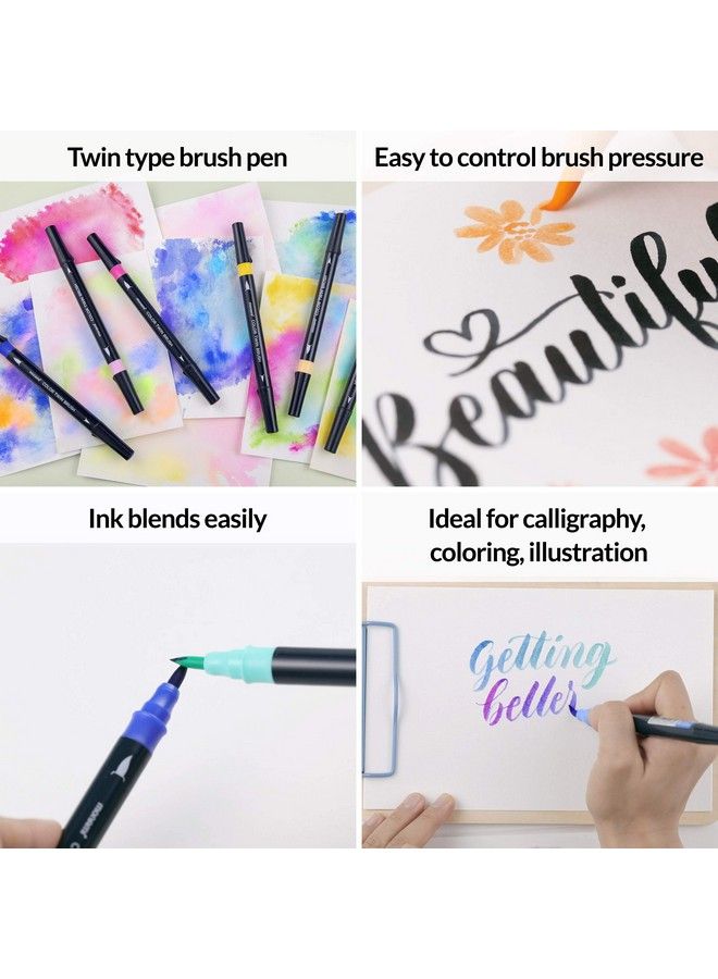 Color Twin Brush Dual Brush Pen Double Tipped Fine & Medium Marker For Coloring Calligraphy Lettering Grey Mood 6Pack (N.Grey 1N. Grey 6N.Grey 10Warm Grey 3Warm Grey 6Pigeon Grey)