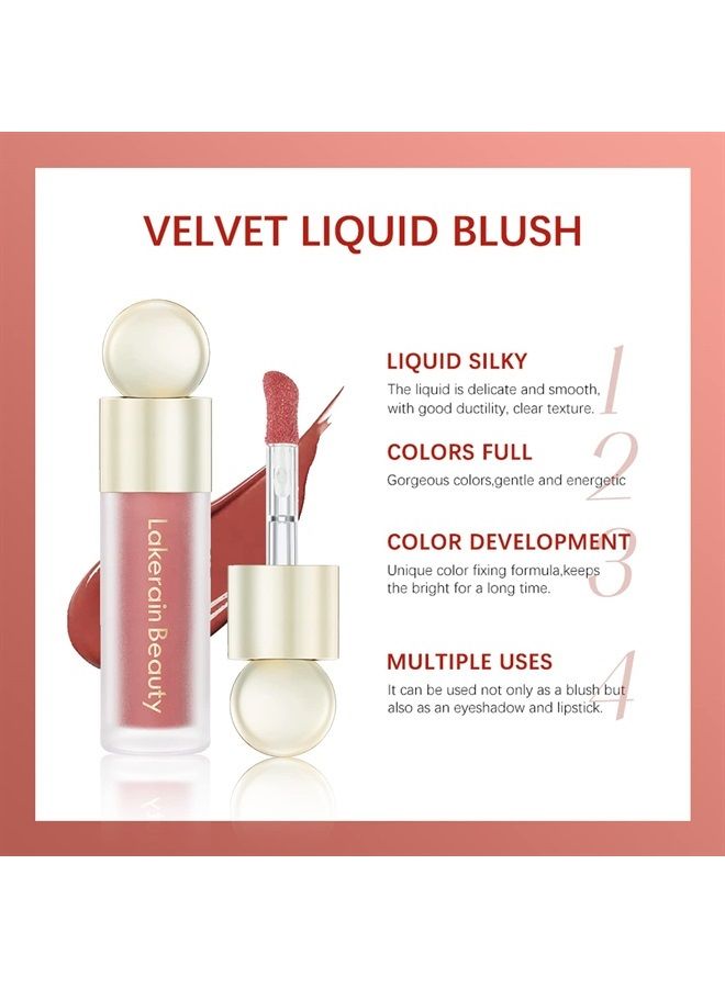 Liquid Cream Blush, Soft Dewy Face Blush, Natural Matte Finish Looking, Long-lasting Cheek Tint, Lightweight Blendable Feel, Moisturizing Face Blush for Cheek, 04