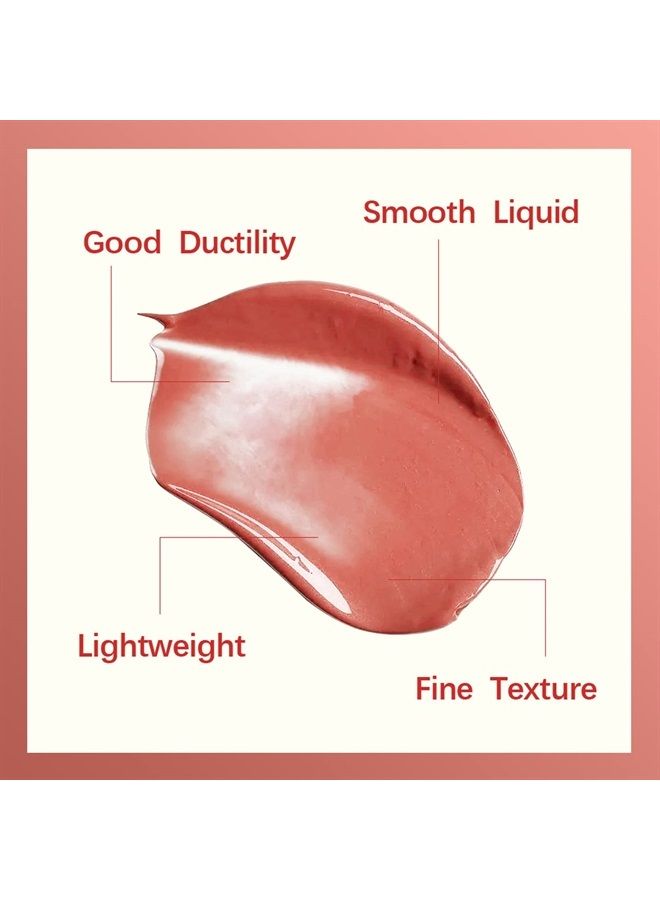 Liquid Cream Blush, Soft Dewy Face Blush, Natural Matte Finish Looking, Long-lasting Cheek Tint, Lightweight Blendable Feel, Moisturizing Face Blush for Cheek, 04