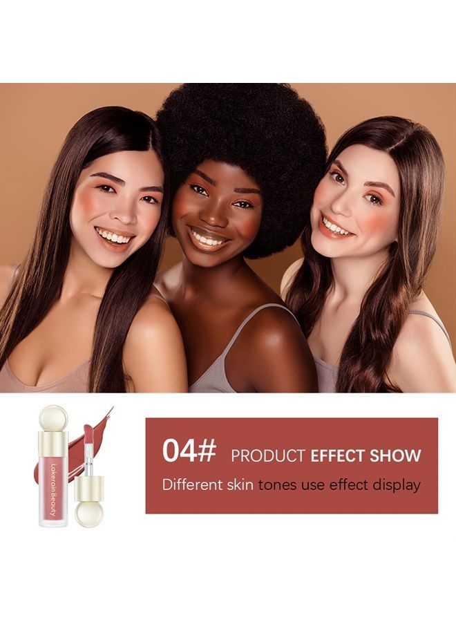 Liquid Cream Blush, Soft Dewy Face Blush, Natural Matte Finish Looking, Long-lasting Cheek Tint, Lightweight Blendable Feel, Moisturizing Face Blush for Cheek, 04