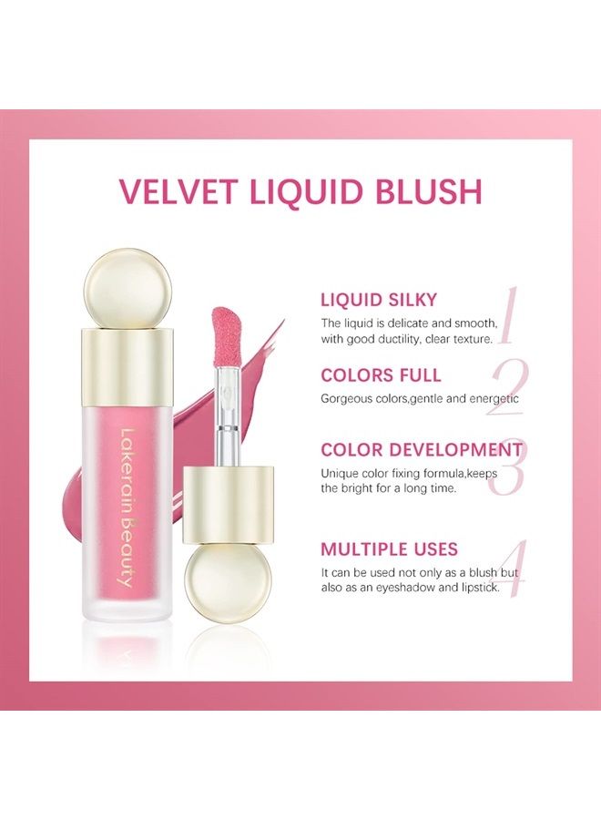 Liquid Cream Blush, Soft Dewy Face Blush, Natural Matte Finish Looking, Long-lasting Cheek Tint, Lightweight Blendable Feel, Moisturizing Face Blush for Cheek, Pink