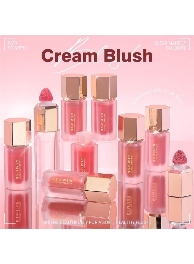 Soft Cream Blush Makeup, Liquid Blush for Cheeks, Weightless, Long-Wearing, Smudge Proof, Natural-Looking, Dewy Finish