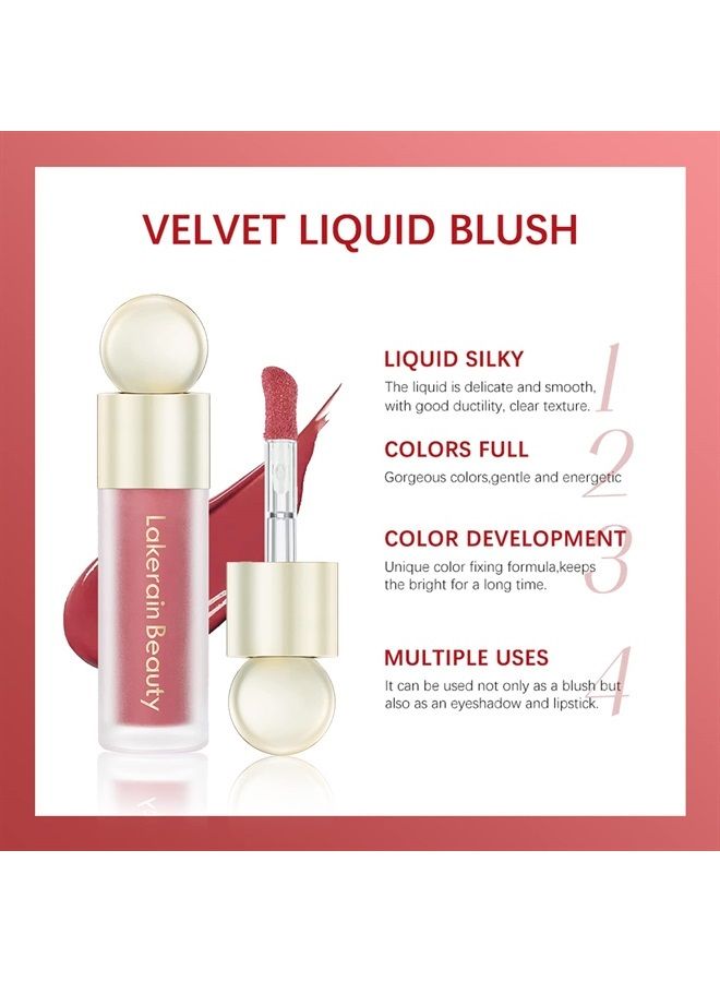 Liquid Cream Blush, Soft Dewy Face Blush, Natural Matte Finish Looking, Long-lasting Cheek Tint, Lightweight Blendable Feel, Moisturizing Face Blush for Cheek, 05