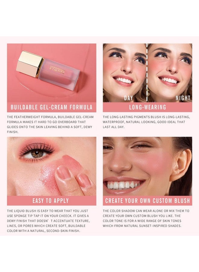 Soft Cream Blush Makeup Liquid Blush For Cheeks Weightless Long Wearing Smudge Proof Natural Looking Dewy Finish