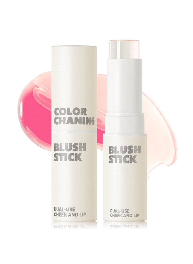 Color Changing Blush Stick For Cheeks Makeup Clear Blush Ph Temperature Changing Pink Cream Blusher Magic Waterproof Face Blush Stick Natural Lightweight Multiuse Lips And Cheek Tint