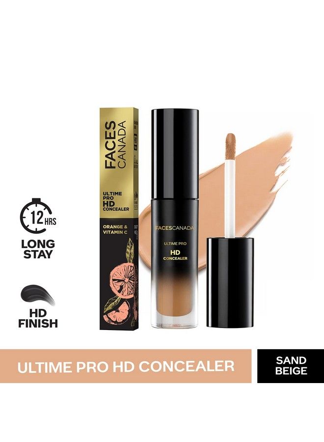 Faces Canada Ultime Pro Hd Concealer Sand Beige 01 3.8Ml ; Natural Matte Finish ; 12Hr Long Stay ; Covers Dark Circles Puffiness Blemishes ; Blends Easily ; Orange & Vitamin C Enriched