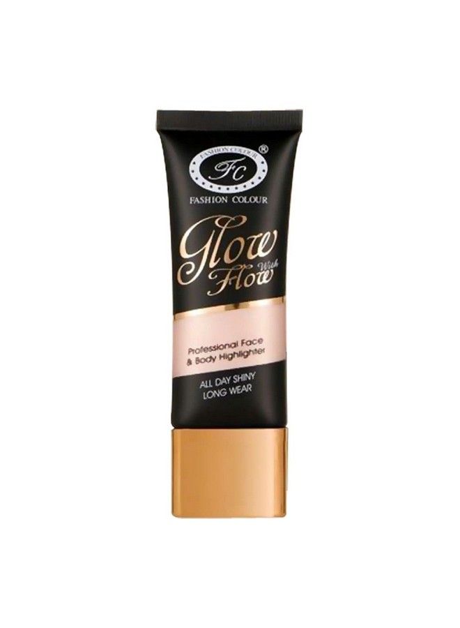 Glow With Flow Professional Face And Body Highlighter Ii Waterproof Long Lasting All Day Shiny 35Ml(Shade 07)