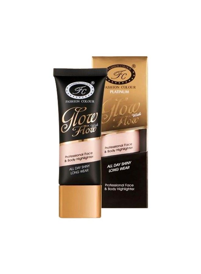 Glow With Flow Professional Face And Body Highlighter Ii Waterproof Long Lasting All Day Shiny 35Ml(Shade 07)