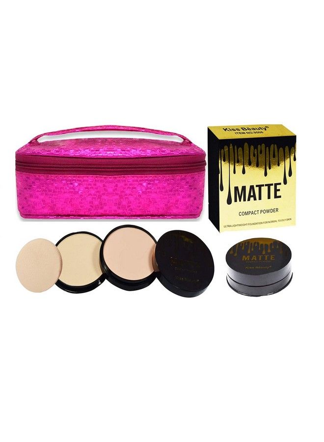 Matte Compact Powder With Makeup Pouch