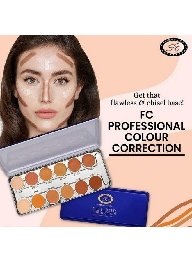 Colour Correction Natural Makeup Base Palette For All Skin Tones Dermatologically Approved Creamy & Long Lasting Total 12 Colours Available Natural Finish