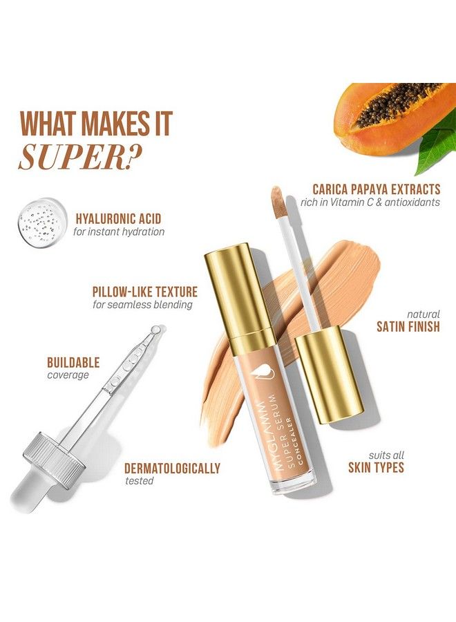 Super Serum Concealer 101C Ivory 6G ; Infused With Hyaluronic Acid & Vitamin C; Long Lasting & Full Coverage Concealer ; All Skin Types