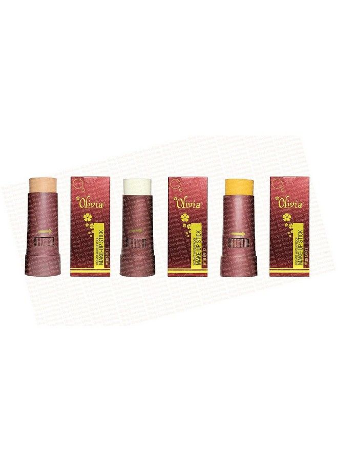 Instant Waterproof Radiant Makeup Stick Spf 12 Radiant Finish 15G (Pack Of 3) Lining Yellow 07 Pearl White 007 Touch Glow 05