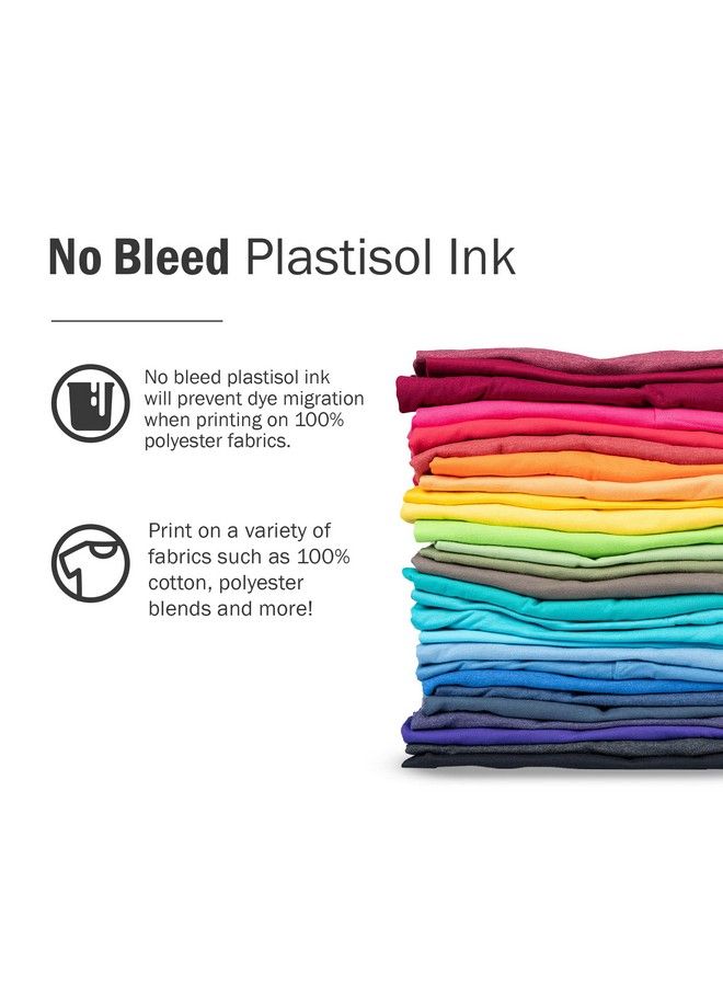 Polyester White (8Oz.) Plastisol Ink For Screen Printing Fabric Low Temperature Curing Plastisol By Screen Print Direct Fast Cure Ink For Silk