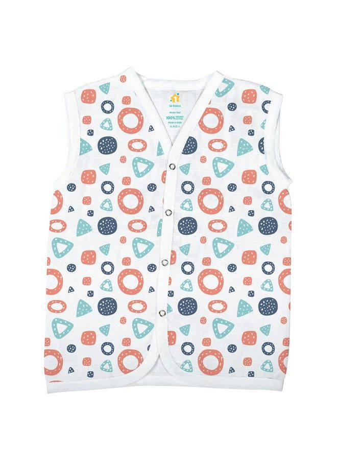 Button Type 100% Organic Muslin Jhabla (Medium (36 Months) Multicolor 1)