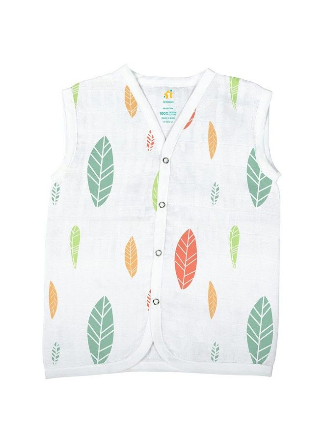 Button Type 100% Organic Muslin Jhabla (Medium (36 Months) Multicolor 1)