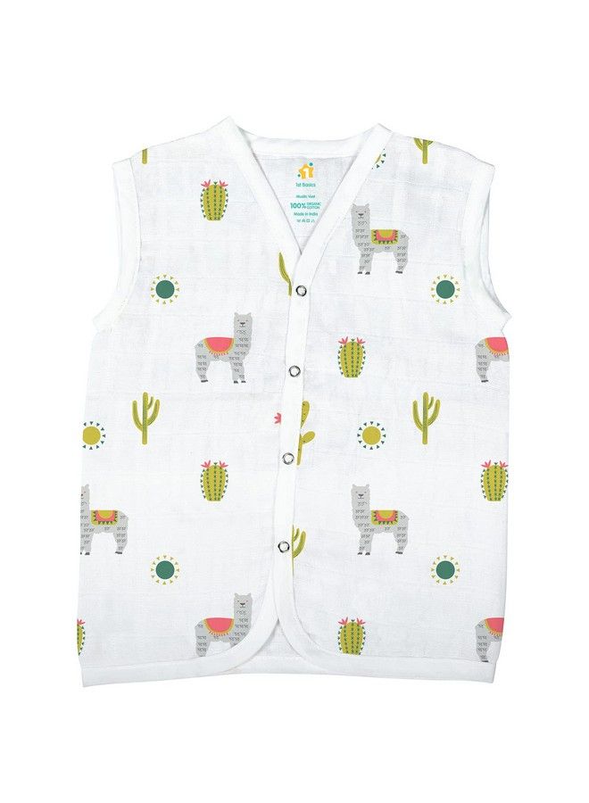 Button Type 100% Organic Muslin Jhabla (Medium (36 Months) Multicolor 1)