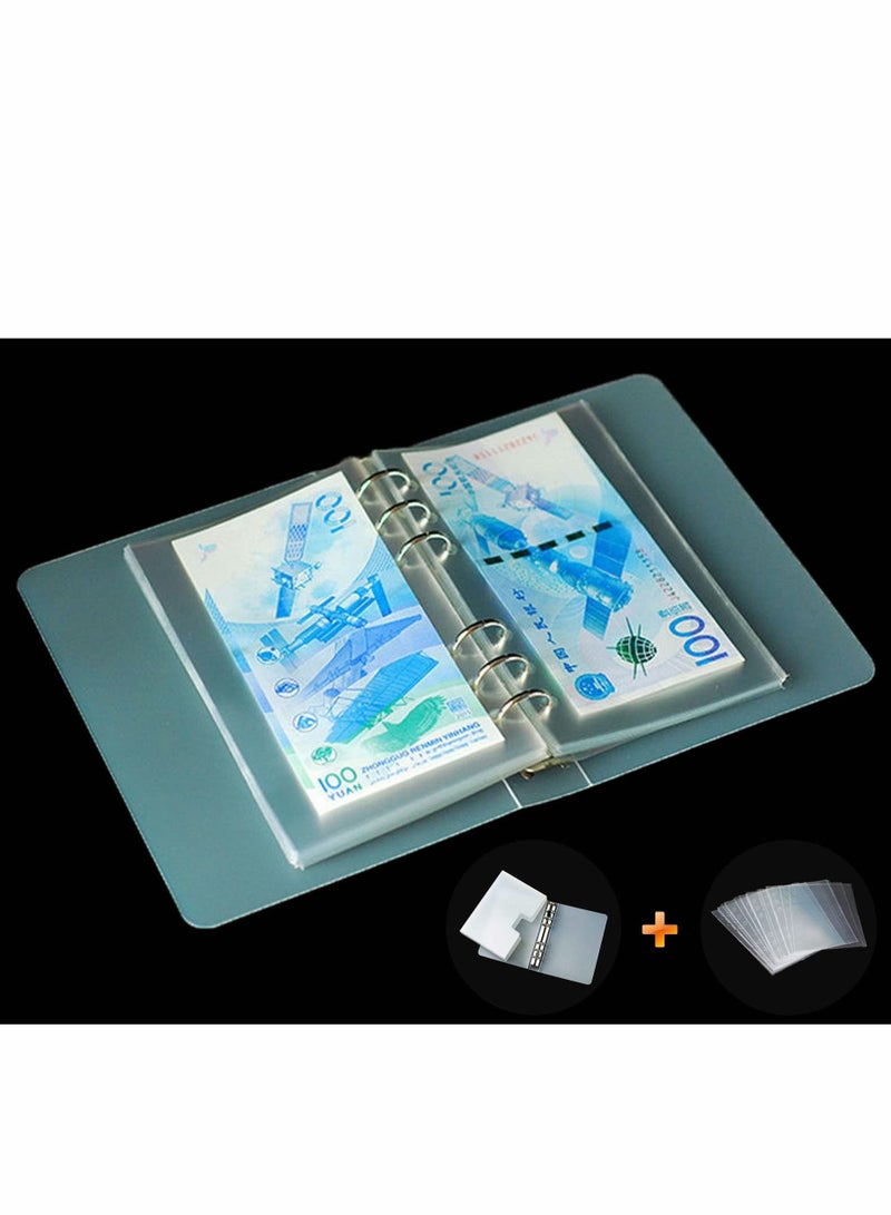 Dollar Bill Holder for Collectors Paper Money Currency Sleeves Collection Album, Cash Holders Book Banknote Collection, Clear