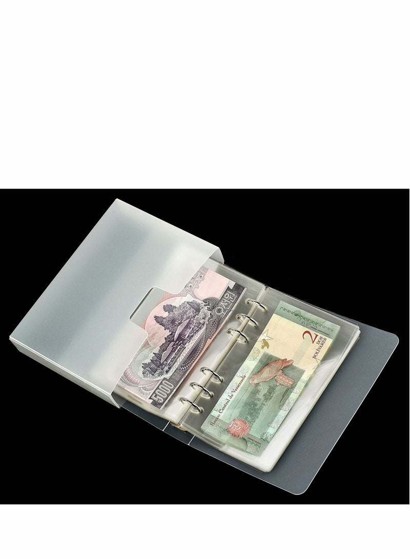 Dollar Bill Holder for Collectors Paper Money Currency Sleeves Collection Album, Cash Holders Book Banknote Collection, Clear