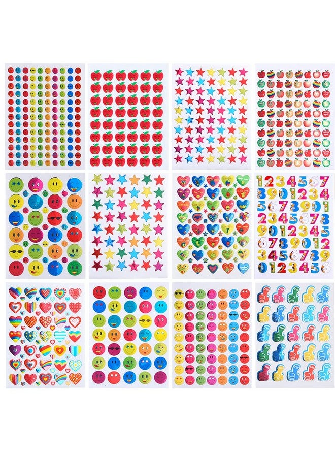 7060 Pieces Teacher Stickers For Kids Reward Stickers Mega Variety Pack Incentive Stickers For Teacher Supplies Classroom Supplies Including Heart Smiley Face Star Moon Apple