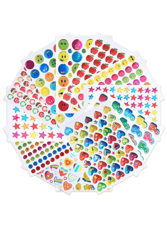 7060 Pieces Teacher Stickers For Kids Reward Stickers Mega Variety Pack Incentive Stickers For Teacher Supplies Classroom Supplies Including Heart Smiley Face Star Moon Apple