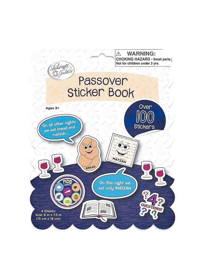 Passover Seder Sticker Book 100+ Stickers 4 Pages For Pesach Holiday Decor