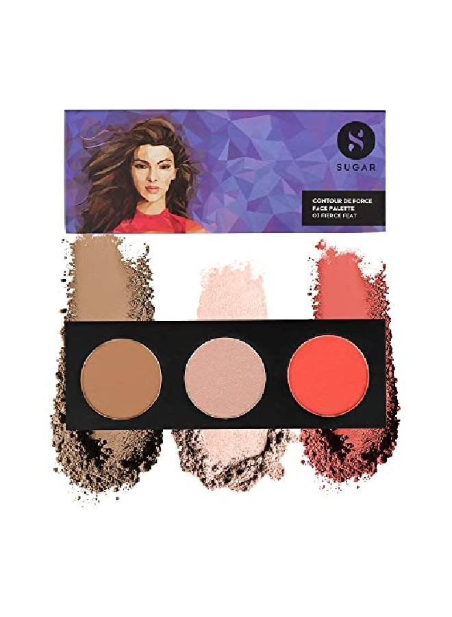 Contour De Force Face Palette With Lightweight Blush Highlighter And Bronzer 03 Fierce Feat Long Lasting Contour Blush Palette