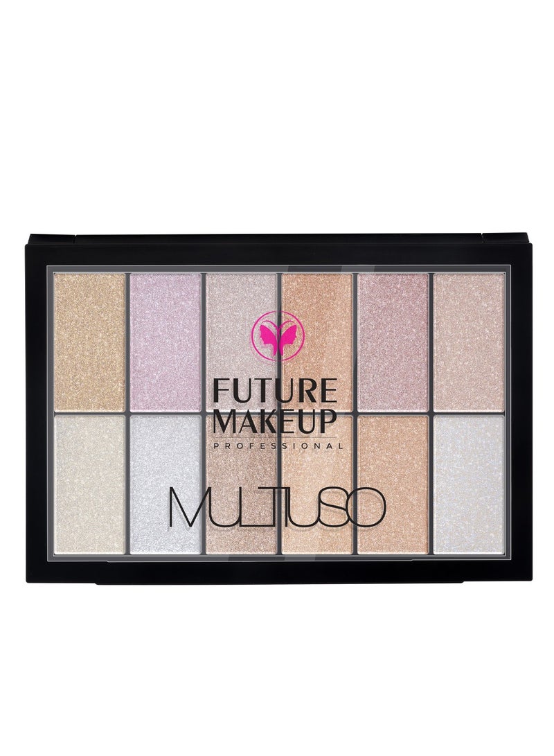 Future Makeup MULTIUSO 12 Color Highlighter Cream Palette – FU802