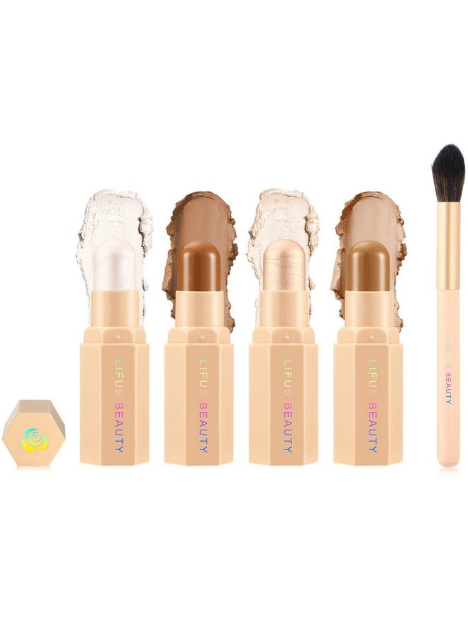 Face Cream Contour Stick Bronzer Stick Highlighter Stick Illuminator Makeup Glow Kitlong Lasting Highly Piamented Skin Brighten Shadow Contour Bronzer Highlighter Powder Pen Pencil F1