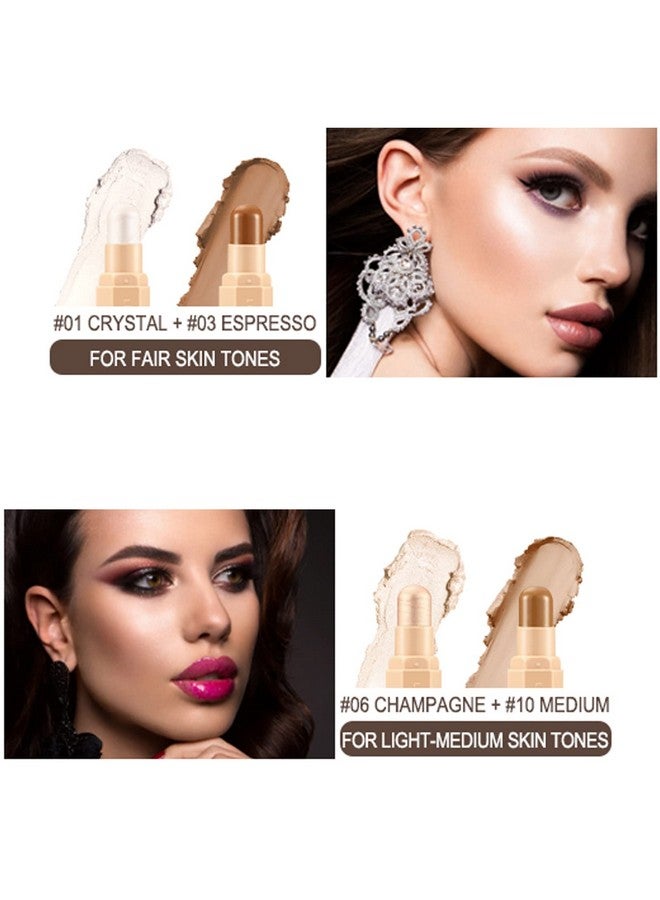 Face Cream Contour Stick Bronzer Stick Highlighter Stick Illuminator Makeup Glow Kitlong Lasting Highly Piamented Skin Brighten Shadow Contour Bronzer Highlighter Powder Pen Pencil F1