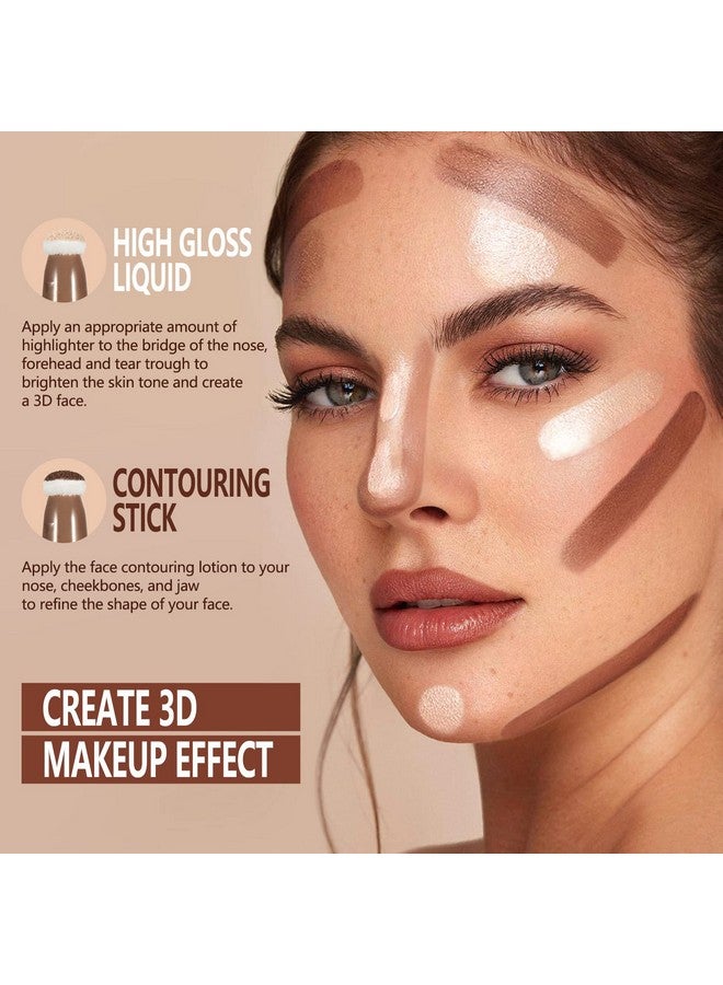 Liquid Highlighter Makeup Stick 3D Sparkling Effectcream Highlighter Lightweighteasy To Spreadhighlighter Makeup Long Lastingnatural Makeup Effect (01 Spotlight)