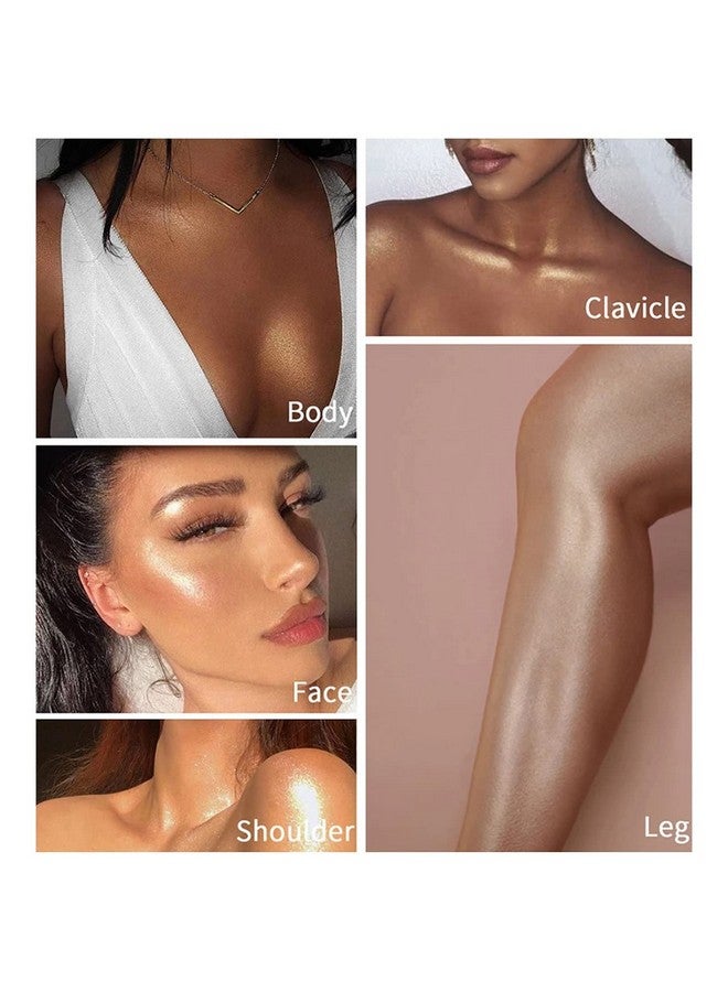 Contour Foundation Stick Face Body Liquid Highlighter Makeup Illuminator Boom Sticks Highlighting Shade Longwear Shimmer Makeup Double Ended Two Color Design (04 Champagne Gold + Warm Brown)