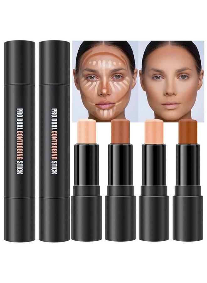 4 Colors Contour Stick Makeup Contour Kit Set Beginner Cream Contour Concealer Palette Bronzer Foundation Stick Highlighter Makeup Contornos Corrector De Maquillaje Profesional Para Mujer 02+03