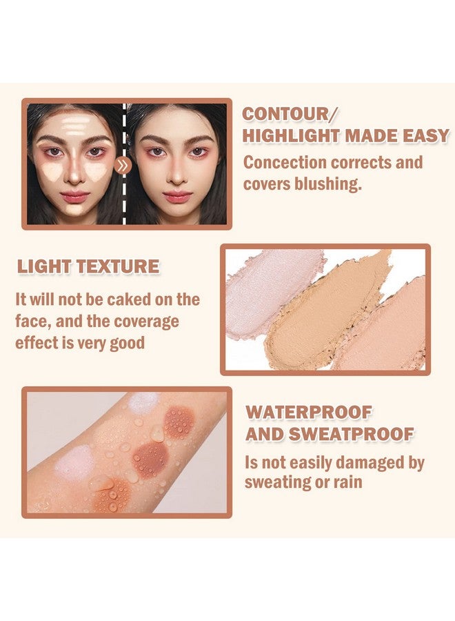 2 Color Cream Contour Stickcream Bronzer Highlighter Makeup Stickvelvet Texture Soft And Smooth Long Lasting Waterproof Contour Stick For Women Girls Light