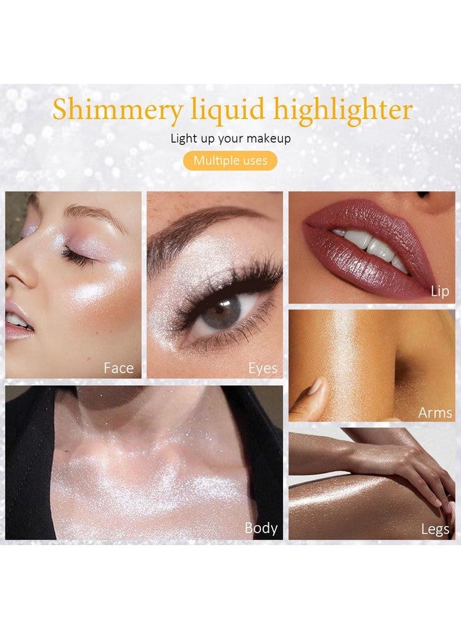 White Silver Face Highlighter Makeup Liquid For Face Pearl White Face Shimmery Shimmer Foundation Powder Highlighter Makeup Palette Stick Body Highlighter Fairy Shimmer Glitter Bomb Illuminators