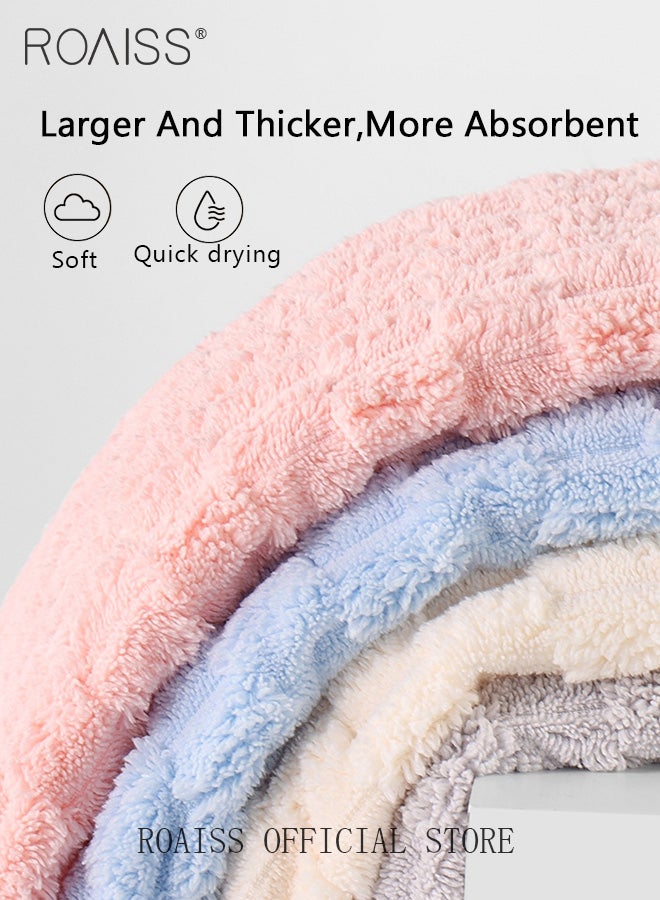 2 Piece Bath Set for Women and Men Thicken Absorbent Bathrobe and Bath Towel in Cloud Pattern Coral Fleece Sleepwear Autumn Winter Ladies Lightweight Soft Non Shedding Robe with Hood