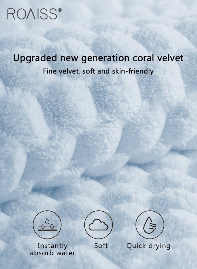 Thicken Absorbent Bathrobe Unisex Cloud Pattern Coral Fleece Sleepwear Autumn Winter Ladies Lightweight Soft Non Shedding Robe with Hood